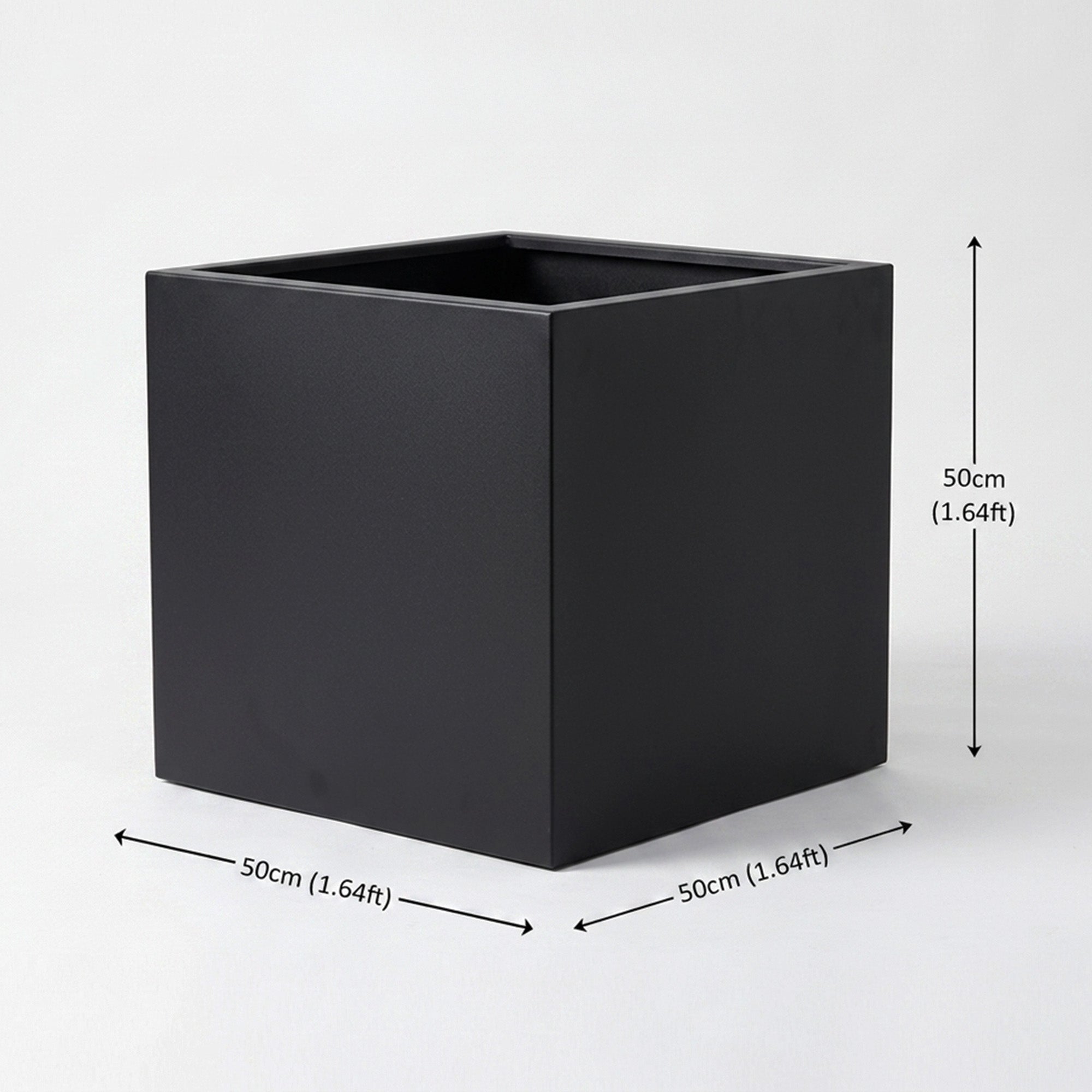 Galvanised Steel Black Cube Metal Planter 50cm x 50cm