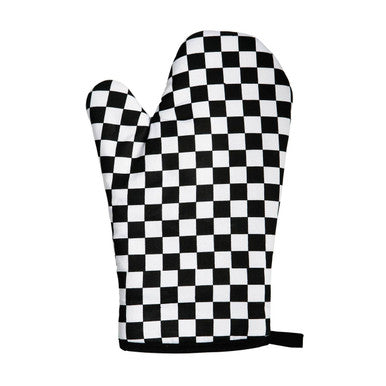 Black and White Check Single Oven Glove