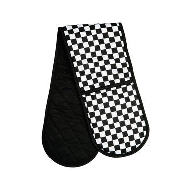 Black and White Check Double Oven Glove
