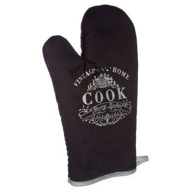 Vintage Style Black Single Oven Glove