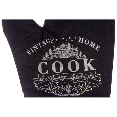 Vintage Style Black Single Oven Glove