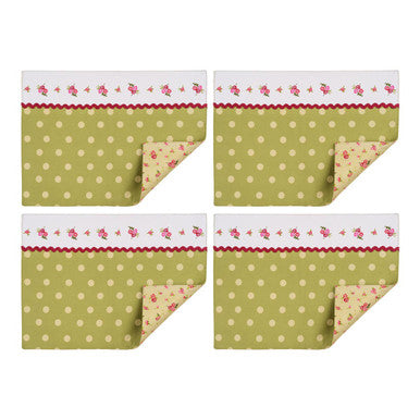 Set of Four Reversible Rose Cork Placemats