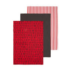 Set of Three Multicolour Tea Towels