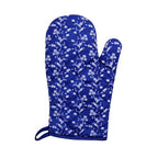Blue Rose Print Single Oven Glove