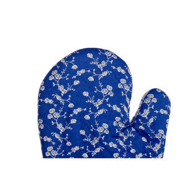 Blue Rose Print Single Oven Glove