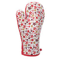 Single Oven Glove with Red Daisy Motif