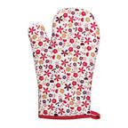 Single Oven Glove with Red Daisy Motif