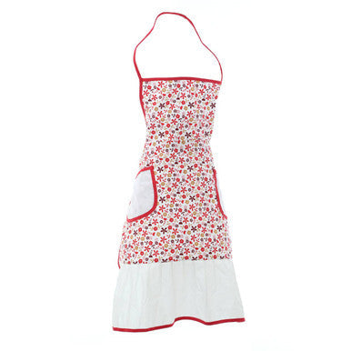 Red Daisy Print Apron