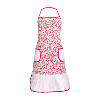 Red Daisy Print Apron