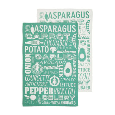 Set of Three Green Tea Towels