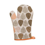 Orange Leaf Print Single Oven Glove