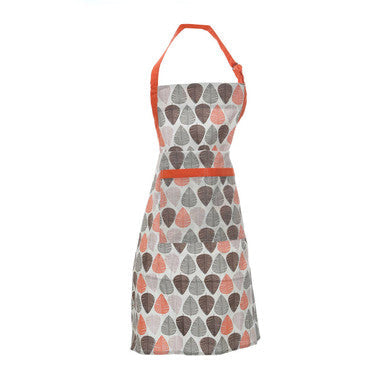 Orange Leaf Print Apron