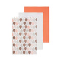 Set of Three Orange Leaf Print Tea Towels