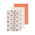 Set of Three Orange Leaf Print Tea Towels