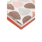 Set of Three Orange Leaf Print Tea Towels