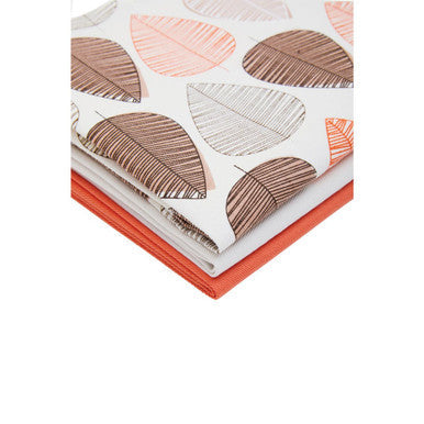 Set of Three Orange Leaf Print Tea Towels