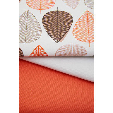 Set of Three Orange Leaf Print Tea Towels
