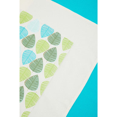 Set of Three Green Leaf Print Tea Towels