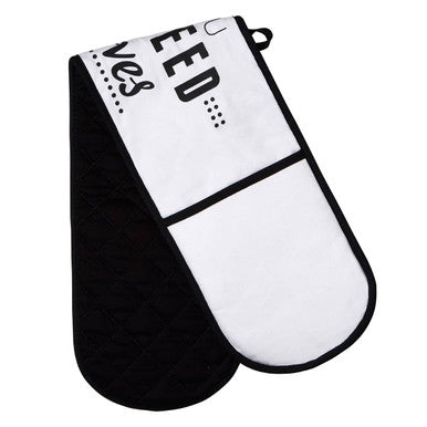 Witty Slogan Double Oven Glove
