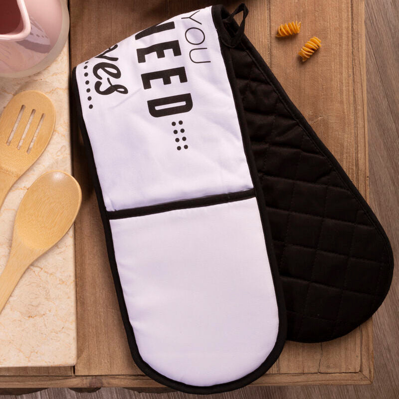 Witty Slogan Double Oven Glove