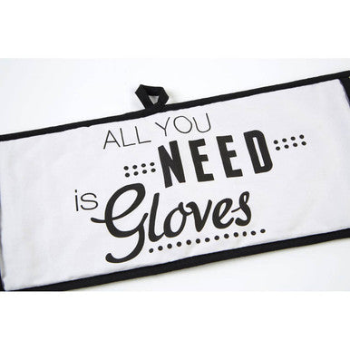 Witty Slogan Double Oven Glove