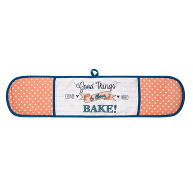 Double Oven Glove with Floral and Polka Dot Design