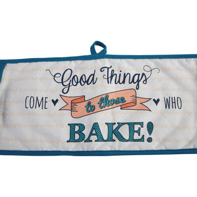 Double Oven Glove with Floral and Polka Dot Design