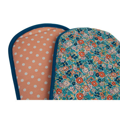 Double Oven Glove with Floral and Polka Dot Design