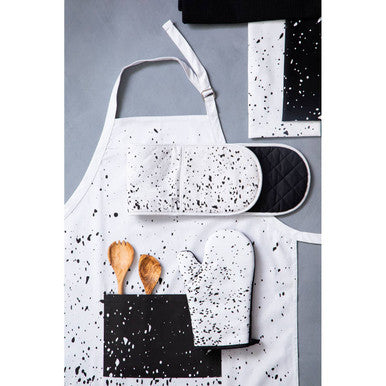 Black Splatter Double Oven Glove