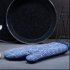 White Blue Single Oven Glove