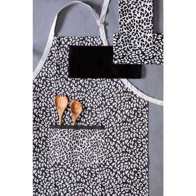 Monochrome Leopard Print Apron