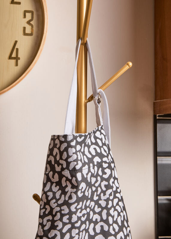 Monochrome Leopard Print Apron