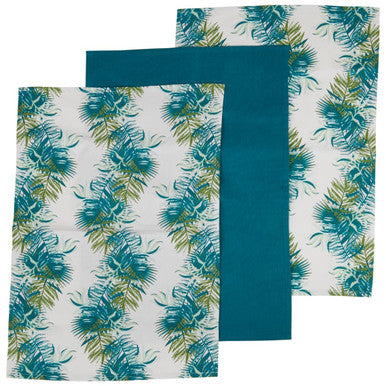 Set of 3 Tropical Print Tea Towels