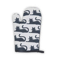 Black Cat Print Single Oven Glove