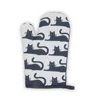 Black Cat Print Single Oven Glove