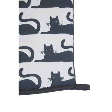 Black Cat Print Single Oven Glove