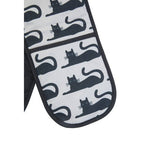 Black Cat Print Double Oven Glove