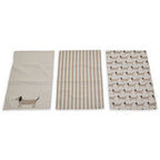 Set of Three Sausage Dog Print Tea Towels