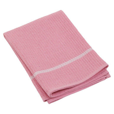 Set of 3 Pink and White Waffle Tea Towels