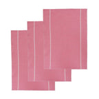 Set of 3 Pink and White Waffle Tea Towels