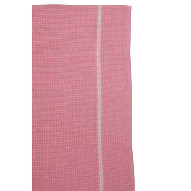 Set of 3 Pink and White Waffle Tea Towels
