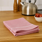 Set of 3 Pink and White Waffle Tea Towels