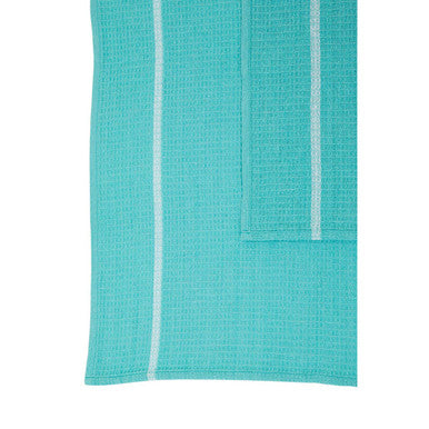 Set of 3 Green and White Waffle Tea Towels