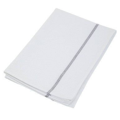 Set of 3 White and Grey Violet Waffle Tea Towels