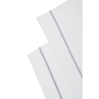 Set of 3 White and Grey Violet Waffle Tea Towels