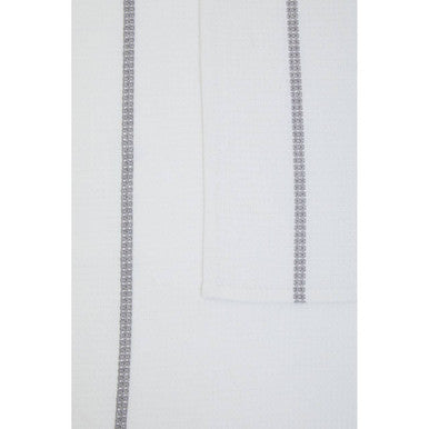 Set of 3 White and Grey Violet Waffle Tea Towels