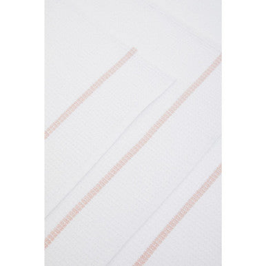 Set of 3 White and Almond Waffle Tea Towels