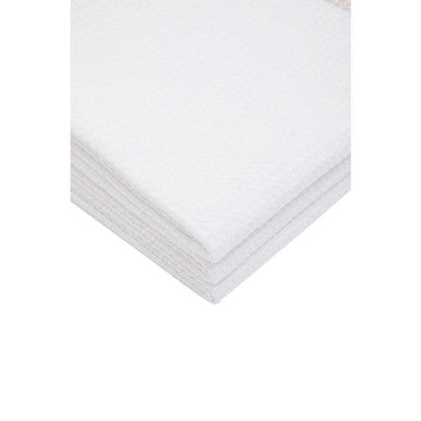 Set of 3 White and Almond Waffle Tea Towels