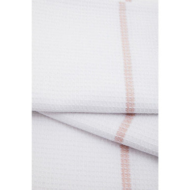 Set of 3 White and Almond Waffle Tea Towels