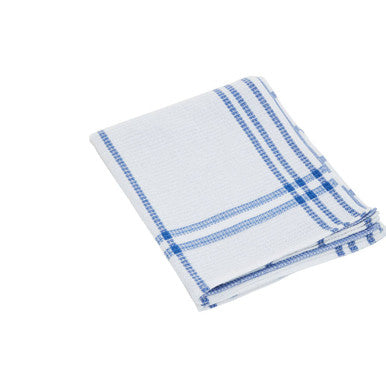Set of Three Waffle Blue and White Tea Towels